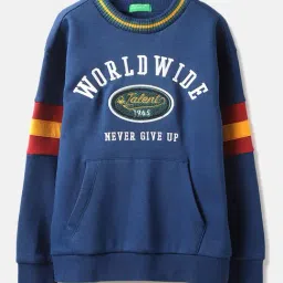 United Colors of Benetton Boys Navy Printed Full Sleeves Sweatshirt-picture-34
