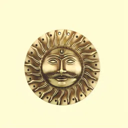 PLUS POINT Yellow & Brown Textured Surya Dev Spiritual Wall Decor-picture-19