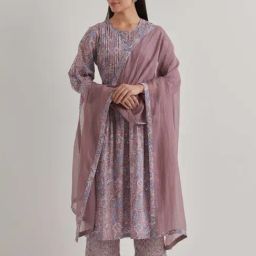 Priya Chaudhary Purple Varsha Cotton Printed Pintuk Kurta-picture-18
