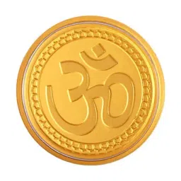 P.C. Chandra Jewellers OM-Inscribed 24k (999) 0.2gm Yellow Gold Foil Coin-picture-23