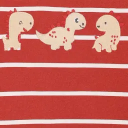 Miniklub Boys Orange Regular Fit Striped T-Shirt image 4