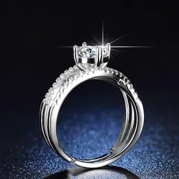 Jewels Galaxy Silver-Plated AD Stone-Studded Adjustable Finger Ring-picture-17