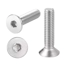 APL Allen CSK Bolt 4.76x12.70 mm (3/16x1/2 inch) Stainless Steel Fully Threaded A2 Grade Chrome Finished (Pack of 100)-picture-48