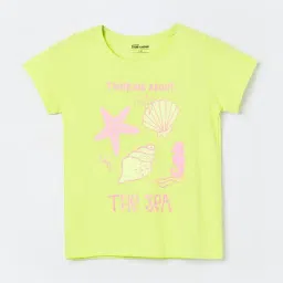 Fame Forever by Lifestyle Kids Lime Printed Regular Fit T-Shirt-picture-36