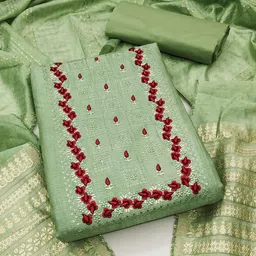 KALINI Embroidered Pure Cotton Unstitched Dress Material-image-19