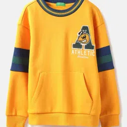 United Colors of Benetton Boys Orange Printed Full Sleeves Sweatshirt-image-54
