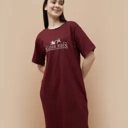 Ginger by Lifestyle Red Plain A-Line Dress-image-0