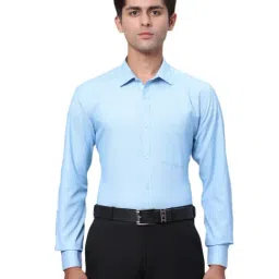 Park Avenue Blue Slim Fit Texture Shirt-picture-38