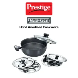 Prestige Black Aluminium 220 mm Kadai with Lid (2000 ml) - Set of 1 image 5