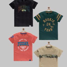 Codez Kids Multicolor Printed T-Shirt (Pack Of 4)-picture-12