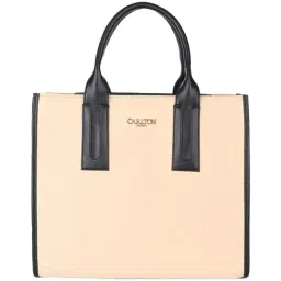Carlton London Beige & Black Color Block Medium Handbag-image-65