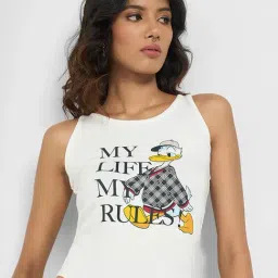 Sf Jeans By Pantaloons Star White Cotton Slim Fit Printed Top-image-35