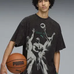 Puma Black Cotton Oversized Printed Sports T-Shirt-picture-43