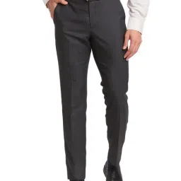 Park Avenue Grey Super Slim Fit Texture Trousers-picture-20