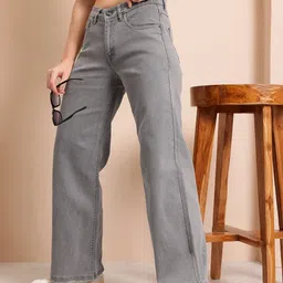 Mast & Harbour Women Wide Leg Light Fade Stretchable Jeans-picture-32