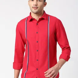 SNX Men Spread Collar Solid Cotton Tailored Fit Casual Shirt-image-32