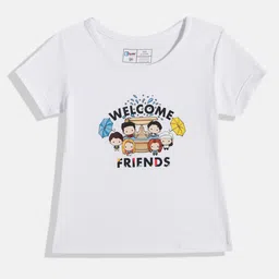 Eteenz Girls Friends Printed Pure Cotton T-shirt-image-12