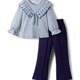 CrayonFlakes Girls Printed Round Neck Top With Leggings-image-65