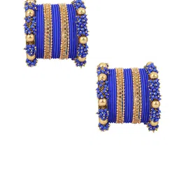 ZULKA Set Of 32 Cubic Zirconia Stones Studded & Beaded Bangles image 4