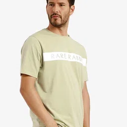 RARE RABBIT Men Typography Printed Round Neck Cotton T-shirt image 3