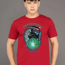 BRAWNY BATTLER Men Graphic Printed Round Neck Cotton T-shirt image 1