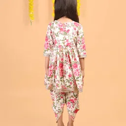 AATYA KIIDS Cotton Three Fourth Sleeves Printed Dhoti Set - Cream image 3