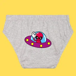 NUSYL Cotton Pack Of 5 Alien & UFO Printed Briefs- Grey Red Royal Blue Yellow & black image 4