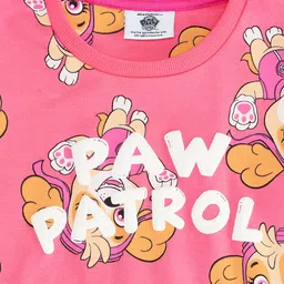 Pantaloons Junior Cotton Paw Patrol Featuring Full Sleeves Characters Printed Coordinating Sweatshirt & Joggers Set - Pink image 5
