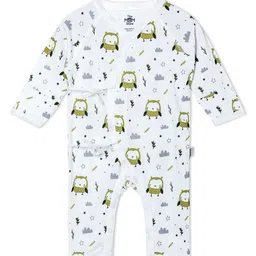 The Mom Store Pack Of 2 Full Sleeves Elephant & Owl Printed Rompers - Multi Colour image 5