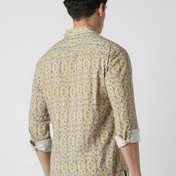 Van Heusen Geometric Printed Spread Collar Slim Fit Pure Cotton Shirt image 2