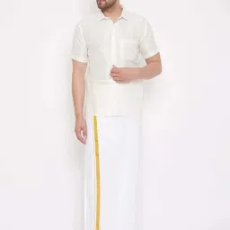 Vastramay Cream Regular Fit Shirt image 5