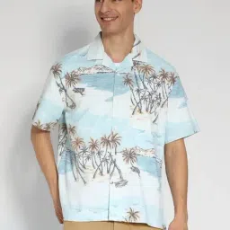 American Eagle Outfitters Blue Cotton Regular Fit Printed Shirt-picture-24