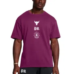 Under Armour Purple Cotton Regular Fit Printed Sports T-Shirt-image-4