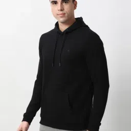 Peter England Black Cotton Regular Fit Hooded Sweatshirt image 3