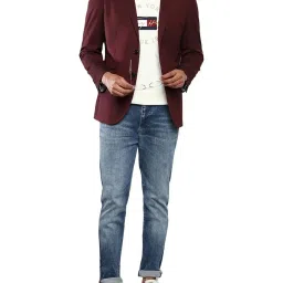 Tommy Hilfiger Deep Burgundy Cotton Regular Fit Blazer image 5