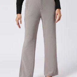 FITHUB Grey Relaxed Fit High Rise Trousers-picture-43