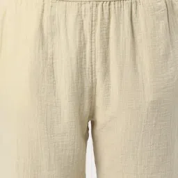 R&B Beige Cotton Relaxed Fit Mid Rise Trousers image 4