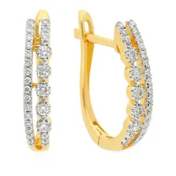 Malabar Gold and Diamonds 18k Yellow Gold Hoop Diamond Earrings-picture-43