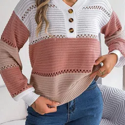 StyleCast x Revolte Women Colourblocked V-Neck Pullover-image-66