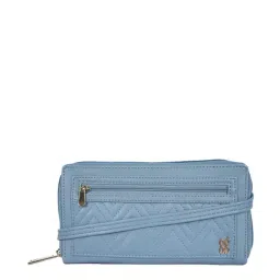 Baggit Lzxe Mondo Ashlyn Blue Quilted Zip Around Wallet for Women-image-1