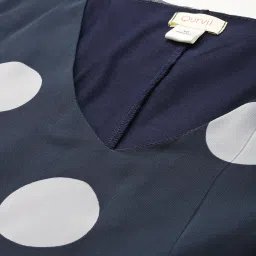 Qurvii Navy & White Polka Dot Midi Dress image 5