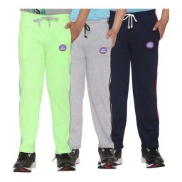 Vimal Jonney Kids Multicolor Mid Rise Trackpants - Pack of 3-picture-6