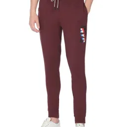 Arrow Maroon Cotton Joggers-image-31