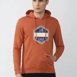 Van Heusen Orange Slim Fit Printed Hooded SweatShirt-image-68