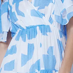 Cover Story White & Blue Printed Maxi Dress image 5