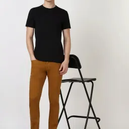 Peter England Casuals Brown Cotton Slim Fit Jeans image 5