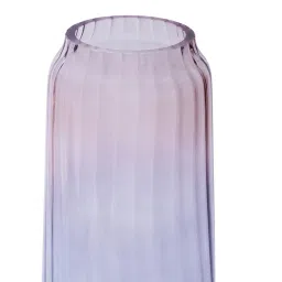 Pure Home and Living Pink & Purple Glass Ribbed Vase image 5