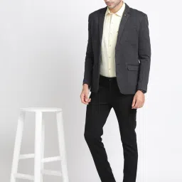 Turtle Black Relaxed Fit Texture Blazer image 5
