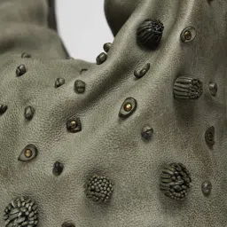 Art N Vintage Garofano Green Leather Textured Medium Hobo Handbag image 5