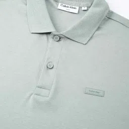 Calvin Klein Grey Slim Fit Polo T-Shirt image 5